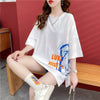 スタイリッシュ 切り替え 一目惚れ プリント Tシャツ カットソー＜U-3584＞