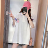 超人気 カジュアル 着回し力抜群 切り替え レース プリント全2色 半袖Tシャツ<U-9039>