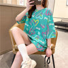 スタイリッシュ プリント 一目惚れ Tシャツ カットソー ワンピース＜U-3322＞