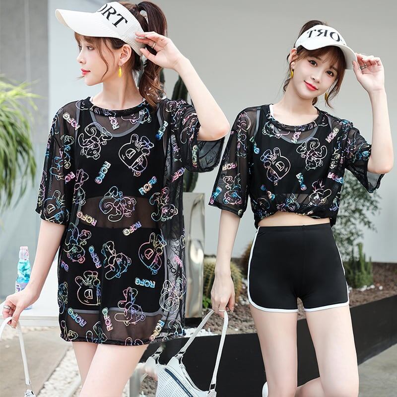 着心地抜群 シャツ＋ジャケット＋ショートパンツ 女性力を高める 3点セット 水着＜U-3416＞