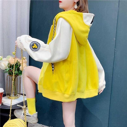 知的で品の良い 3色選択可 清純甘くて女子力UP 切り替え スウェット パーカー＜U-2764＞