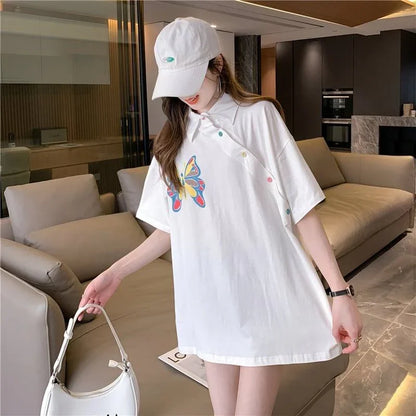 個性的なデザイン プリント 一目惚れ Tシャツ カットソー＜U-3044＞
