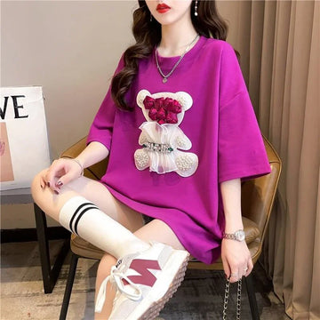 デザインセンス重工業立体パターンベアーズニューアイロンダイヤメッシュ半袖Tシャツ<U-2916>