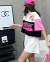 着回し力抜群 切り替え三色 韓国系 ゆったり半袖Tシャツ ＜U-8455＞