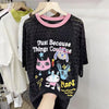 【半額！期間限定！！】新商品 キュート 超人気 プリント 2色半袖Tシャツ＜U-8520＞