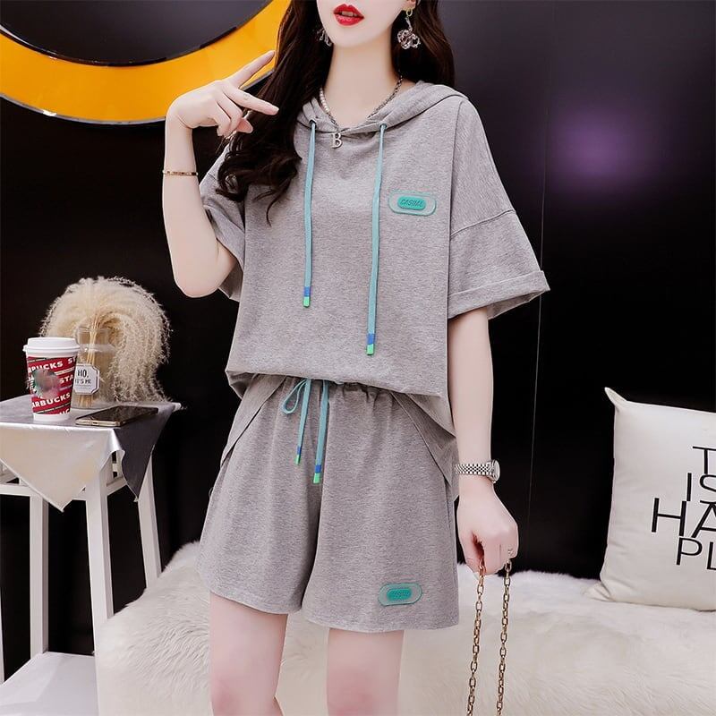 オシャレ度満点 Tシャツ＋ショートパンツ ゆったり感アップ セットアップ＜U-3466＞