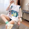 個性的なデザイン 3色選択可 一目惚れ プリント Tシャツ カットソー＜U-3062＞