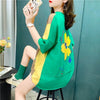 スタイリッシュ 切り替え 一目惚れ プリント Tシャツ カットソー＜U-3628＞