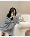 気質満点ぬいぐるみ付きグレーゆったりニットセーター＜U-4659＞