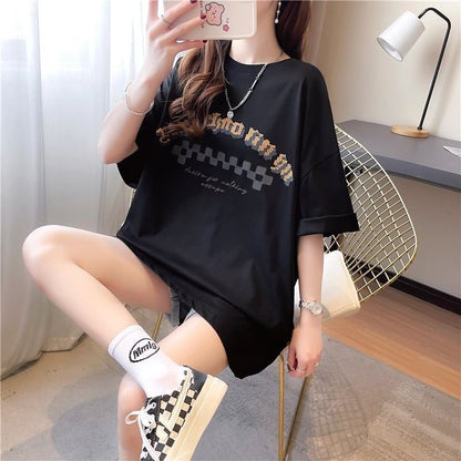 ゆったり感アップ 切り替え オシャレ度満点 プリント Tシャツ カットソー＜U-3478＞