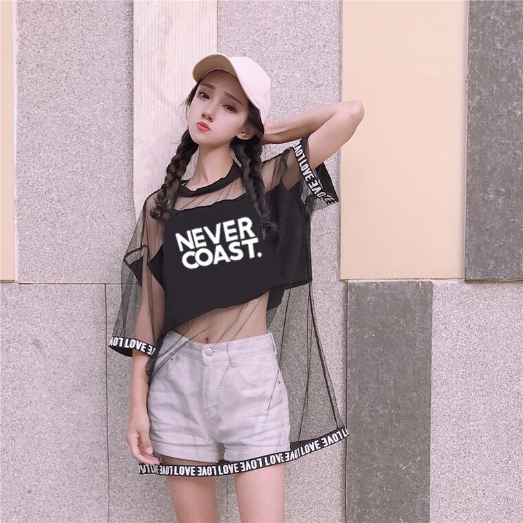 好感度UP レイヤード風 アバンギャルド プリントTシャツ ゆったり半袖＜U-8156＞