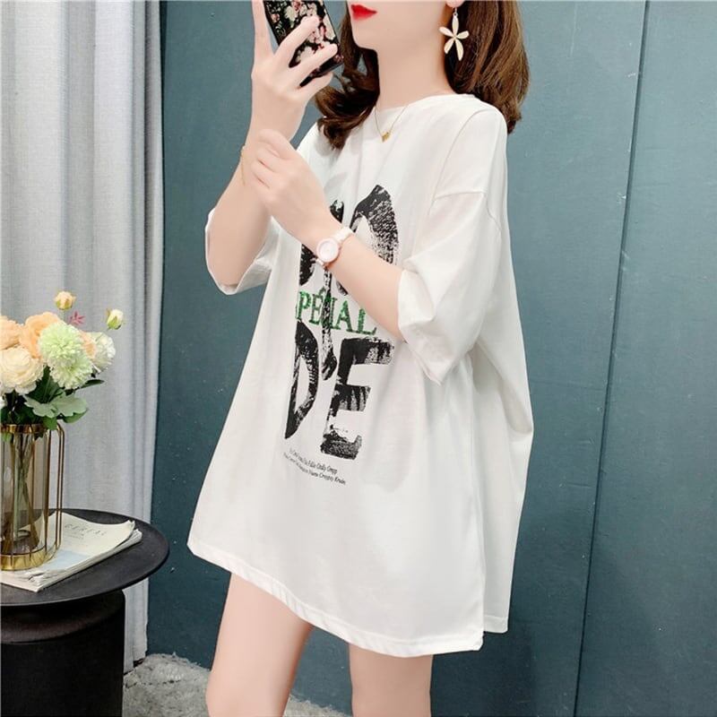 オシャレ度満点 切り替え 好感度満載 プリント Tシャツ カットソー＜U-3672＞