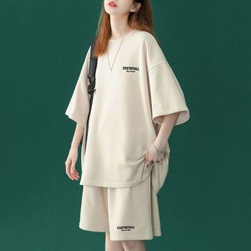 【半額セール】早い者勝ち  男女兼用 半袖Ｔシャツⅹパンツセット全4色<U-6549>