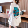組み合わせやすい アルファベット 数字ロゴ プリントTシャツ ゆったり半袖＜U-6527＞