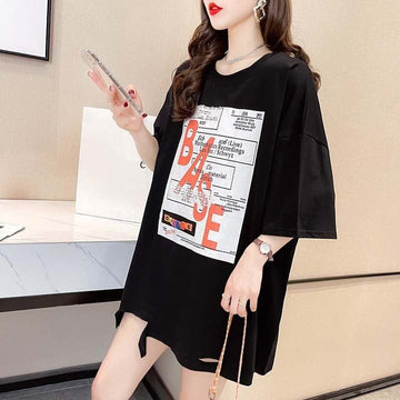 個性的なデザイン プリント 一目惚れ Tシャツ カットソー トップス＜U-3282＞