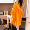 着心地良い レース切り替え リボン プリントTシャツ ゆったり半袖＜U-2889＞