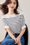 今季マストバイ ファッション カジュアル エレガント Tシャツ<U-6587>