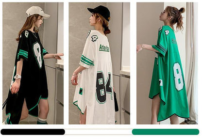 【半額！期間限定！！】新しいフロントショートバックロングオールマッチスポーツスタイルデジタルプリント半袖Tシャツ<U-2941>