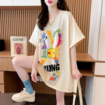 着回し力抜群 キュート カジュアル プリント 半袖Ｔシャツ全2色 <U-8550>
