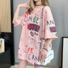 スタイリッシュ 切り替え 一目惚れ プリント Tシャツ カットソー＜U-3540＞