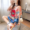 おしゃれ度アップ ロング 落書きストレート系 Tシャツ ゆったり ワンピース＜U-2995＞