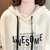 【半額！期間限定！！】定番シンプル フード付き チェック柄アルファベットプリント ロングパーカ＜U-4091＞