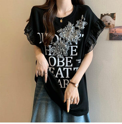 大好評 特別デザイン 着回し力抜群 ゆったり 全2色 半袖Tシャツ＜U-8826＞