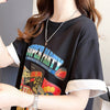 スタイリッシュ プリント 一目惚れ Tシャツ カットソー ワンピース＜U-3575＞