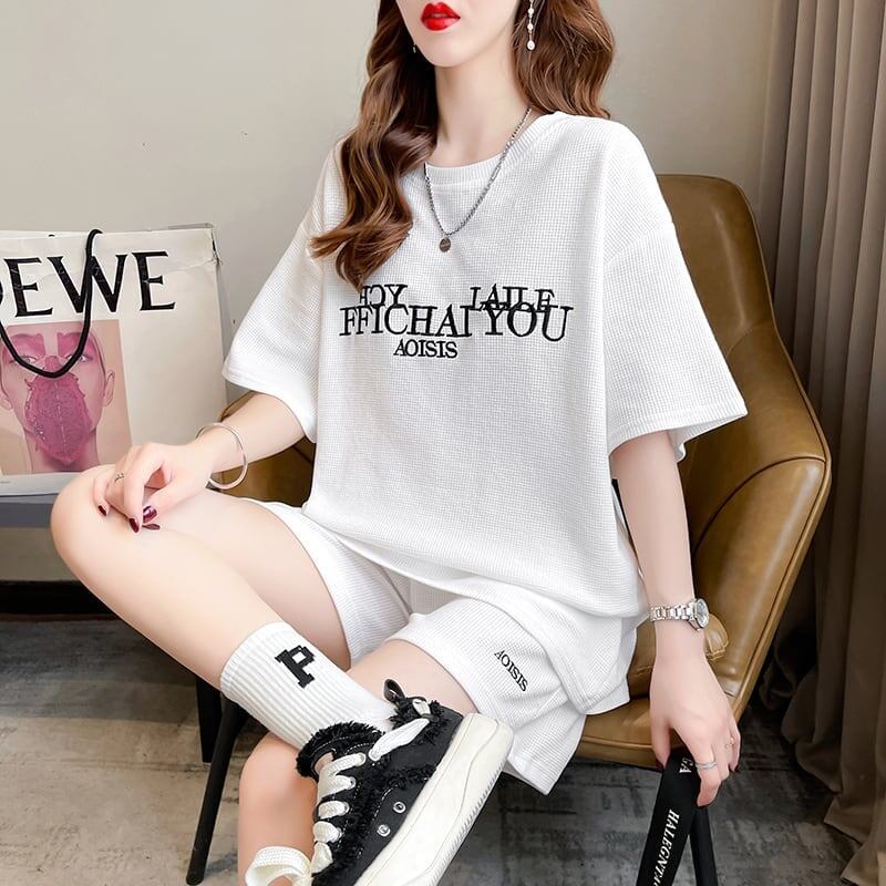 着心地抜群 切り替え 女性力を高める Tシャツ＋ショートパンツ セットアップ＜U-3553＞