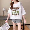 合わせやすい 切り替え チャーミング プリント Tシャツ カットソー＜U-3480＞