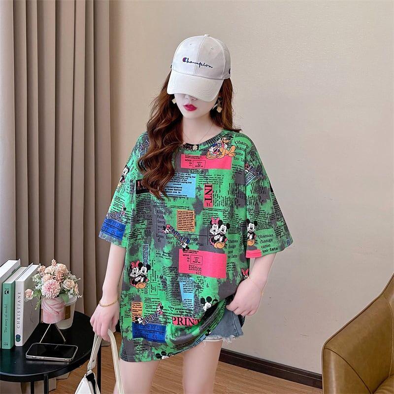 タイドクールデザインセンス半袖フルプリントTシャツ<U-2907>