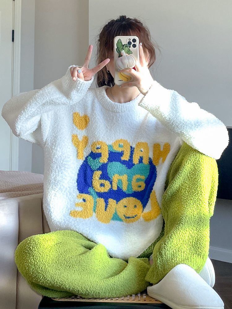 大人可愛い 新作 安くてかわいい パジャマ トップス+パンツセット<U-5375>