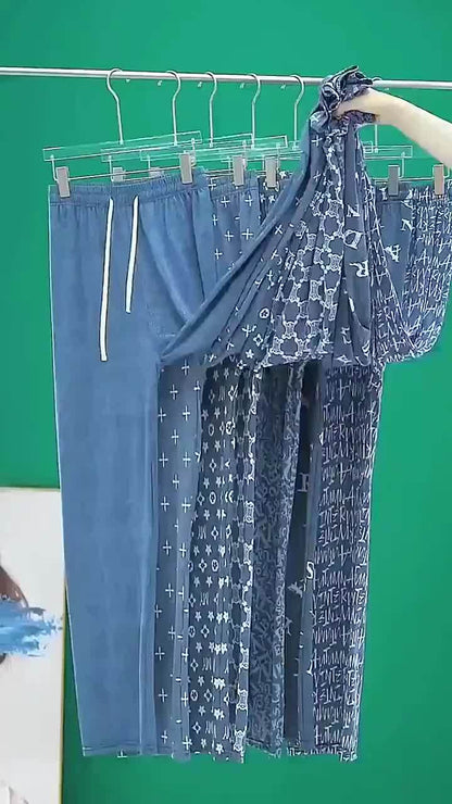 売り切れ必至 プラスベルベット 着回し力抜群 7色選択 デニム ワイドパンツ＜U-11104＞