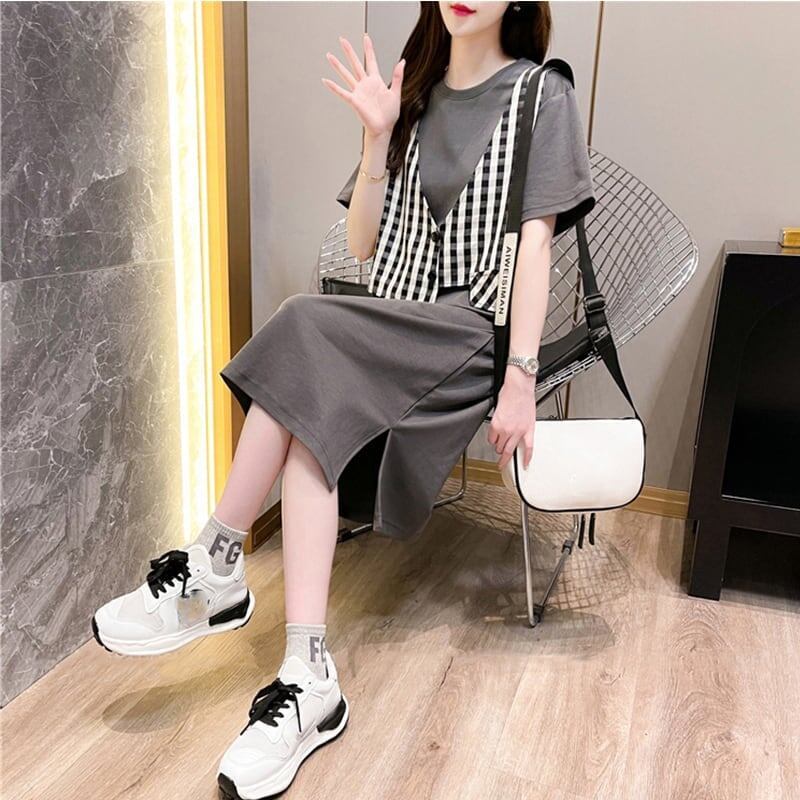個性的なデザイン プリント 一目惚れ Tシャツ カットソー ワンピース＜U-3490＞