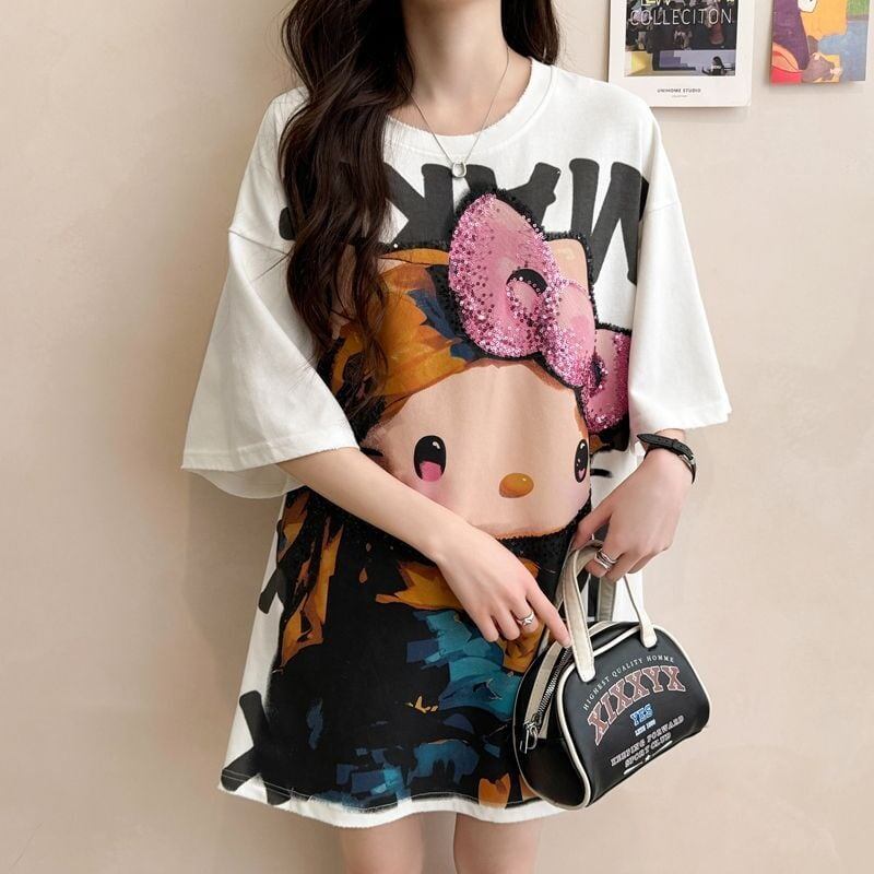 大人可愛い 好感度UP 海外トレンド カジュアル 全3色 半袖 Tシャツ ＜U-11121＞