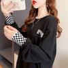 スタイリッシュ 切り替え 一目惚れ プリント Tシャツ カットソー＜U-3675＞