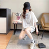 スタイリッシュ 切り替え 一目惚れ プリント Tシャツ カットソー＜U-3430＞