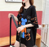 【個性派】 プリント カジュアル ビッグロゴ ゆったりトップス 半袖Tシャツ 全2色＜U-4940＞