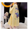 アルファベット プリント ドロップショルダー ロングTシャツ ゆったり＜U-2888＞