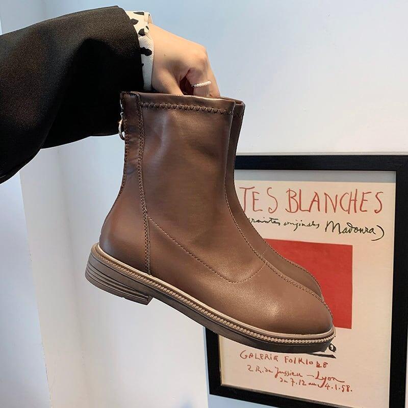 スタイリッシュ 無地 一目惚れ マーティンブーツ シューズ＜U-3132＞