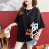 スタイリッシュ 切り替え 一目惚れ プリント Tシャツ カットソー＜U-3584＞