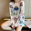 超人気 ルーズ 個性派 日焼け防止に透け感 Tシャツ＜U-8052＞