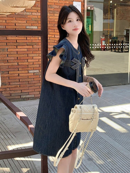 超人気 絶対流行 早い者勝ち デニム ワンピース<U-11851>