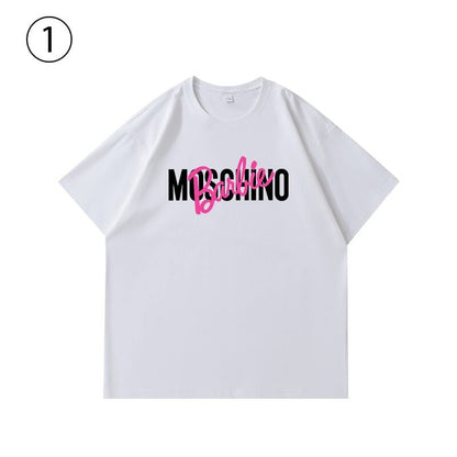 絶対流行 カジュアル 早い者勝ち ルーズ プリント全3色 2種選択可 男女兼用 半袖Tシャツ<U-9030>