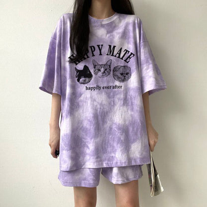 超人気 着心地良い どんな体型にも適合 カジュアル 全5色 半袖 Tシャツ ショートパンツ セットアップ ＜U-9268＞