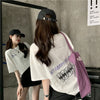 デザイン感 切り替え チャーミング プリント Tシャツ カットソー＜U-3538＞