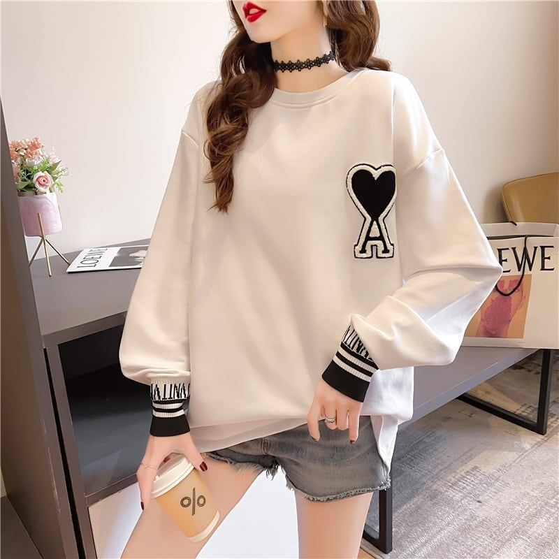 シンプル 切り替え ファッション プリント Tシャツ カットソー＜U-3664＞