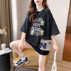 スタイリッシュ 3色選択可 一目惚れ カートゥーンプリント Tシャツ カットソー＜U-3091＞