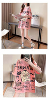 早い者勝ち キュート ファッション ルーズ プリント半袖Tシャツ 全3色<U-4894>