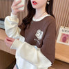 好感度100％リボン柄ロゴゆったり厚手スウェット全3色トップス<U-4615>